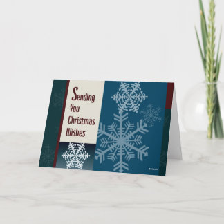 Retro Style Graphic Snowflakes Christmas Card