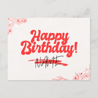 Retro Style Happy Birthday Card -Bold & Fun Design