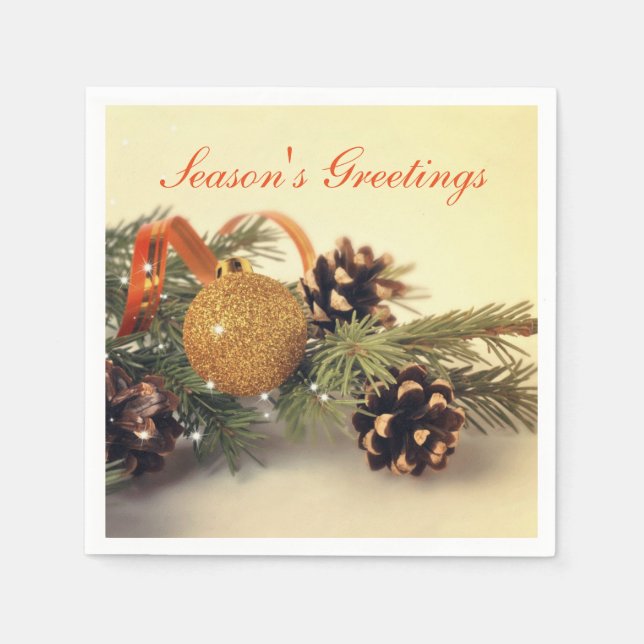 Retro Style Holiday Decorations Napkin (Front)