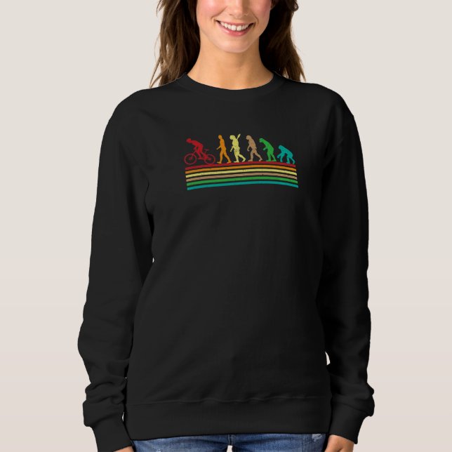 Retro Style Human Cycling Evolution   Sweatshirt (Front)