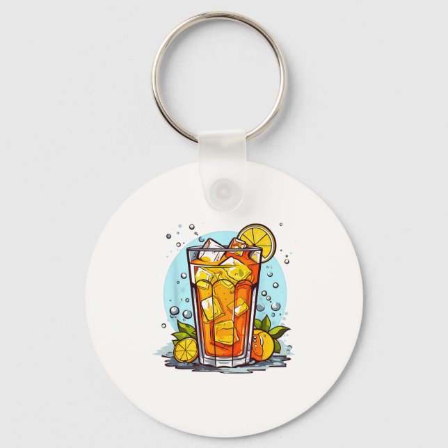 Retro Style Ice Tea  Keychain (Front)