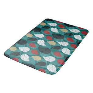 Retro Style in Attractive Swirl of Colors   Bath Mat