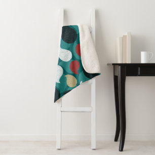 Retro Style in Attractive Swirl of Colours Sherpa Blanket