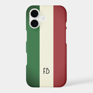 Retro style Italian flag of Italy custom monogram