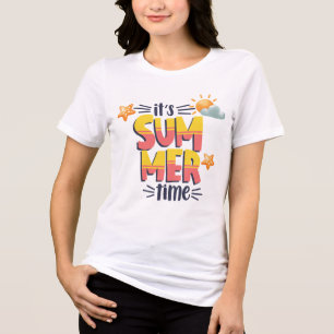 Retro Style It's Summer Time With Family Vacation Tri-Blend Shirt