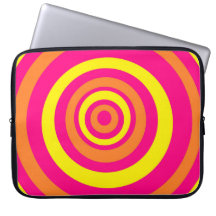 Retro Style Laptop Case in Hot Pink Yellow Orange