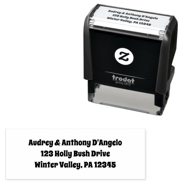 Retro Style Lettering Custom Return Address Self-inking Stamp (In Situ)