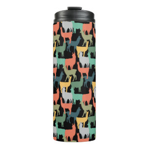 Retro Style Llama Pattern Vintage Alpaca Pink Thermal Tumbler