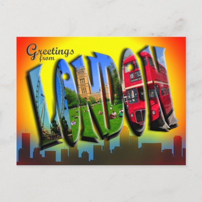 Retro Style London Postcard (Front)