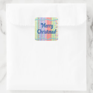 Retro Style Merry Christmas Label Sticker