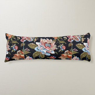 Retro Style Multi-coloured Floral Ornament   Body Pillow