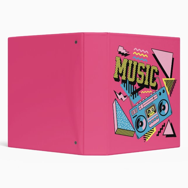 Retro style music boombox design binder (Background)