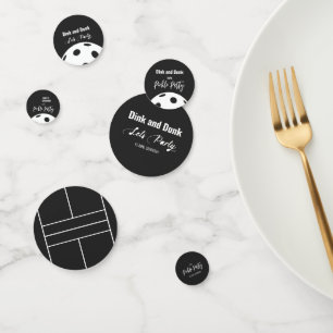 Retro Style Neon Black Themed Pickleball Birthday Confetti