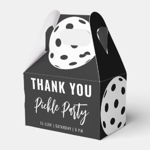 Retro Style Neon Black Themed Pickleball Birthday Favor Box