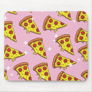 Retro Style Pizza Slices Seamless Pattern Mouse Pad