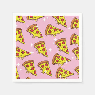 Retro Style Pizza Slices Seamless Pattern Napkin