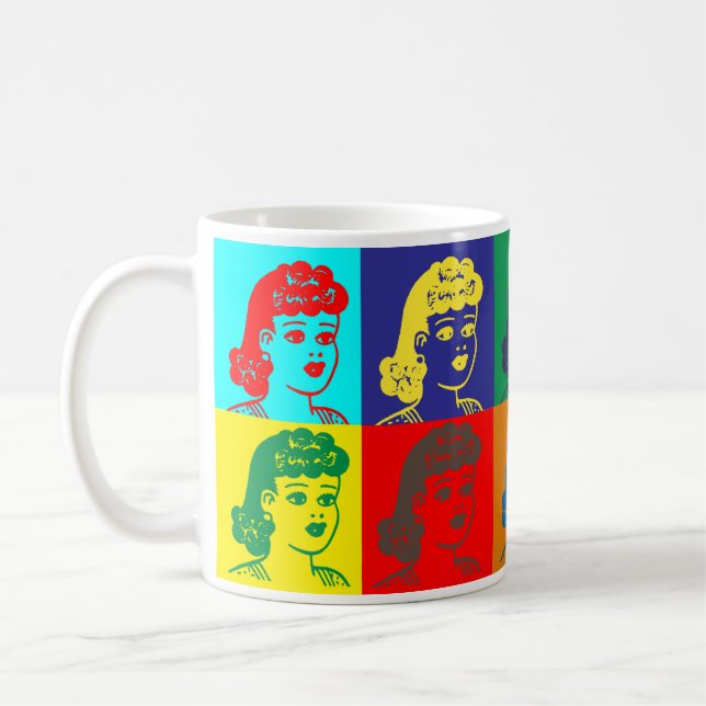 Retro-Style Pop Art Cartoon Mug (Left)