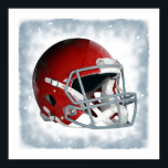 Retro Style Pop Art Red Football Helmet Poster<br><div class="desc">American Sport Games Digital Artworks - Pop Art Style Football Helmet</div>