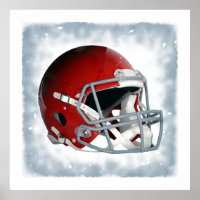 Retro Style Pop Art Red Football Helmet