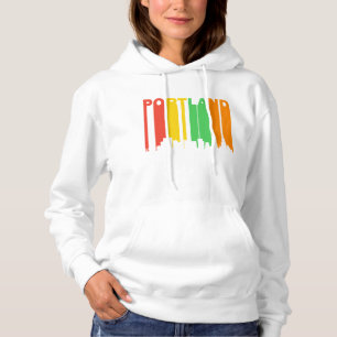 Retro Style Portland OR Skyline Hoodie