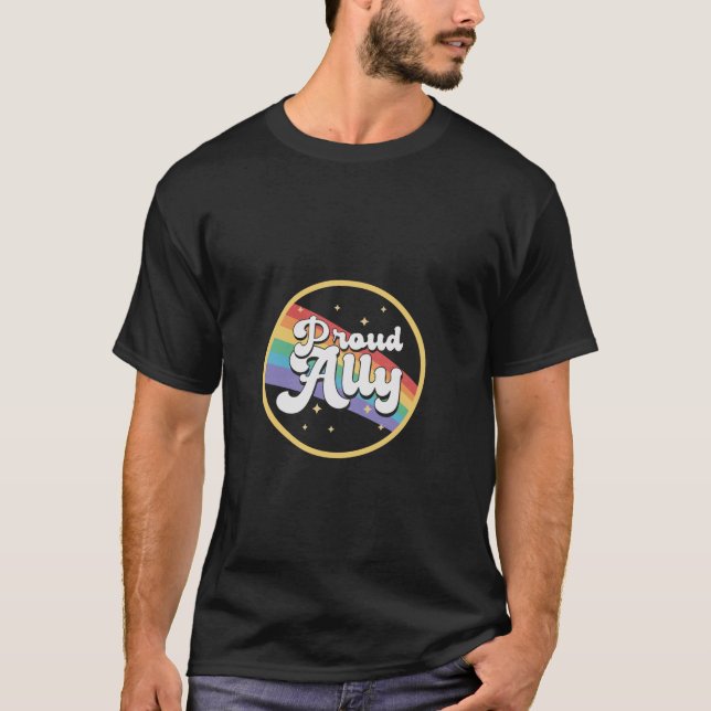 Retro Style Proud Ally Long Sleeve T Shirt (Front)