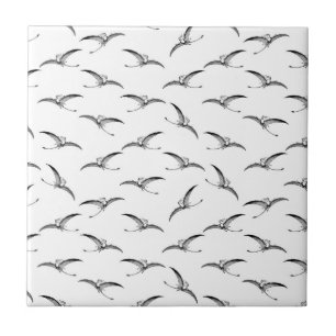 Retro Style Pterodactyl Print Dinosaur Art Pattern Tile