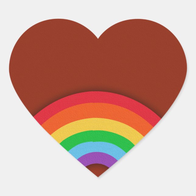 Retro Style Rainbow Heart Sticker (Front)