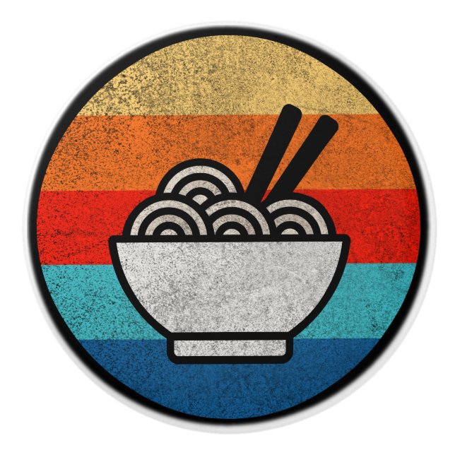 Retro style ramen ceramic knob (Front)