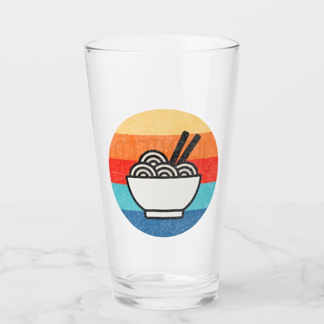 Retro style ramen glass (Front)