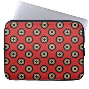 Retro Style - Red Black Pattern Laptop Sleeve