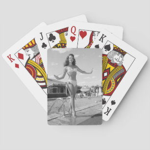 Retro-Style "Relaxing Poolside" Playing Cards