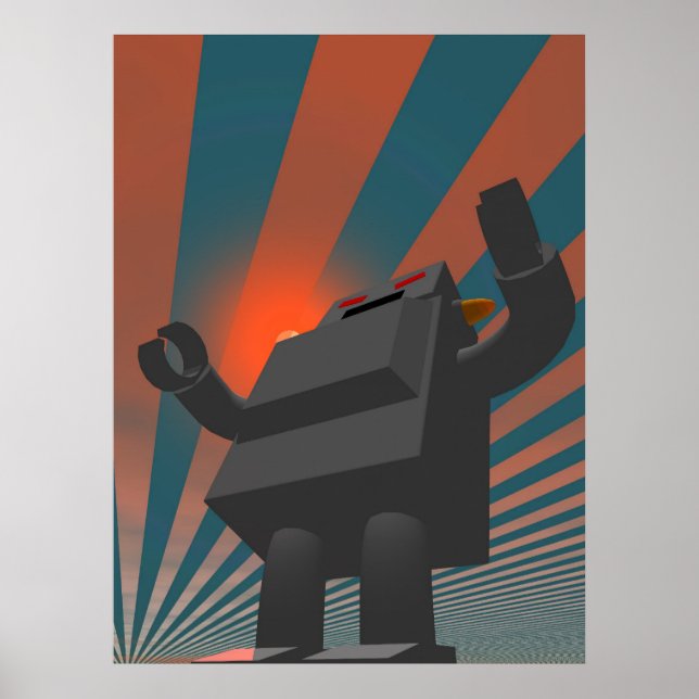 Retro Style Robot 4 Print (Front)