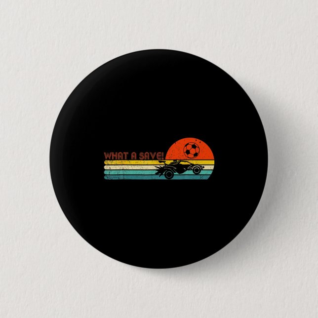 Retro Style Rocket Rc Soccer Car League Funny Game 2 Inch Round Button (Front)
