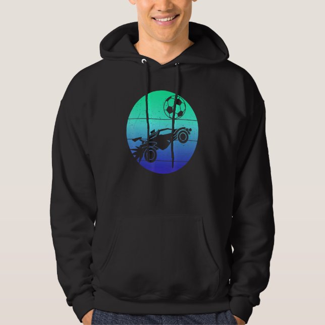 Retro Style Rocket Rc Soccer Car League  Gamer  3 Hoodie (Front)