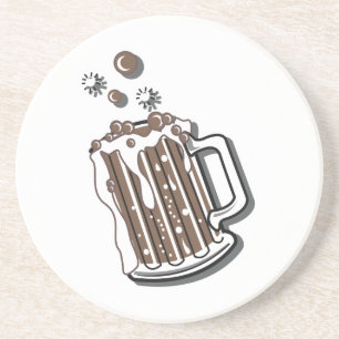 retro style root beer graphic coaster