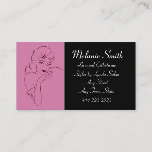 Retro Style Salon Aesthetician Business Card