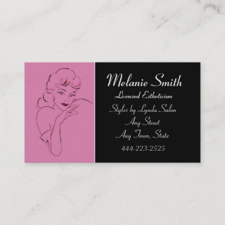 Retro Style Salon Aesthetician Business Card