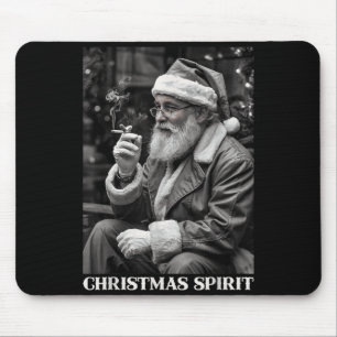 Retro Style Santa Claus Smoking Cigarette Christma Mouse Pad