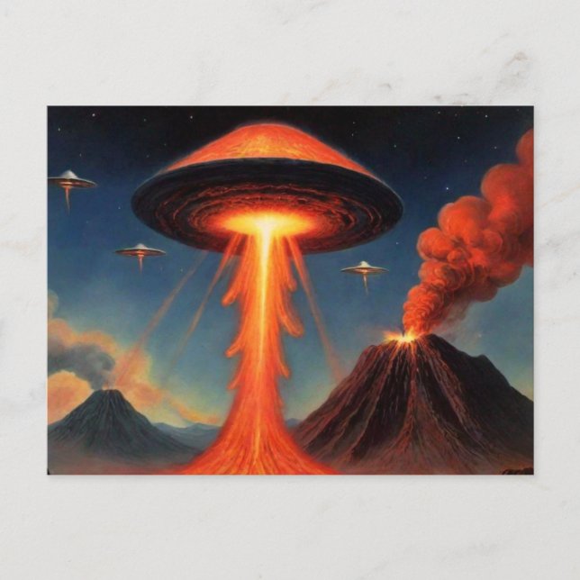 Retro Style Sci-Fi Spaceship Postcard (Front)