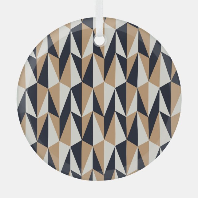 Retro Style: Seamless Vintage Pattern Glass Ornament (Front)