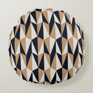 Retro Style: Seamless Vintage Pattern Round Pillow