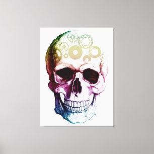 Retro Style Skull Canvas Print