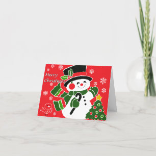 Retro-Style Snowman Christmas Card