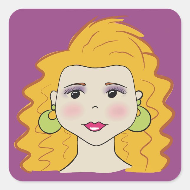 Retro style square sticker (Front)