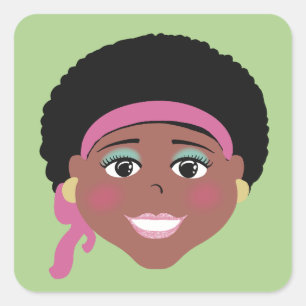 Retro style square sticker