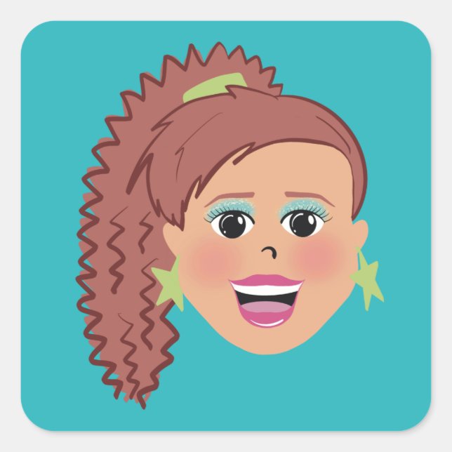 Retro style square sticker (Front)