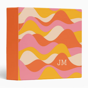 Retro style stormy waves binder