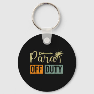 Retro Style Summer End of School Year Para Off Keychain