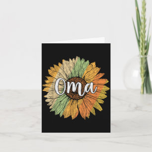 Retro style summer sunflower graphic for oma card