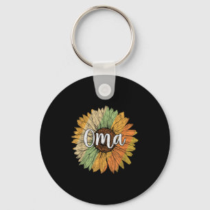 Retro style summer sunflower graphic for oma keychain